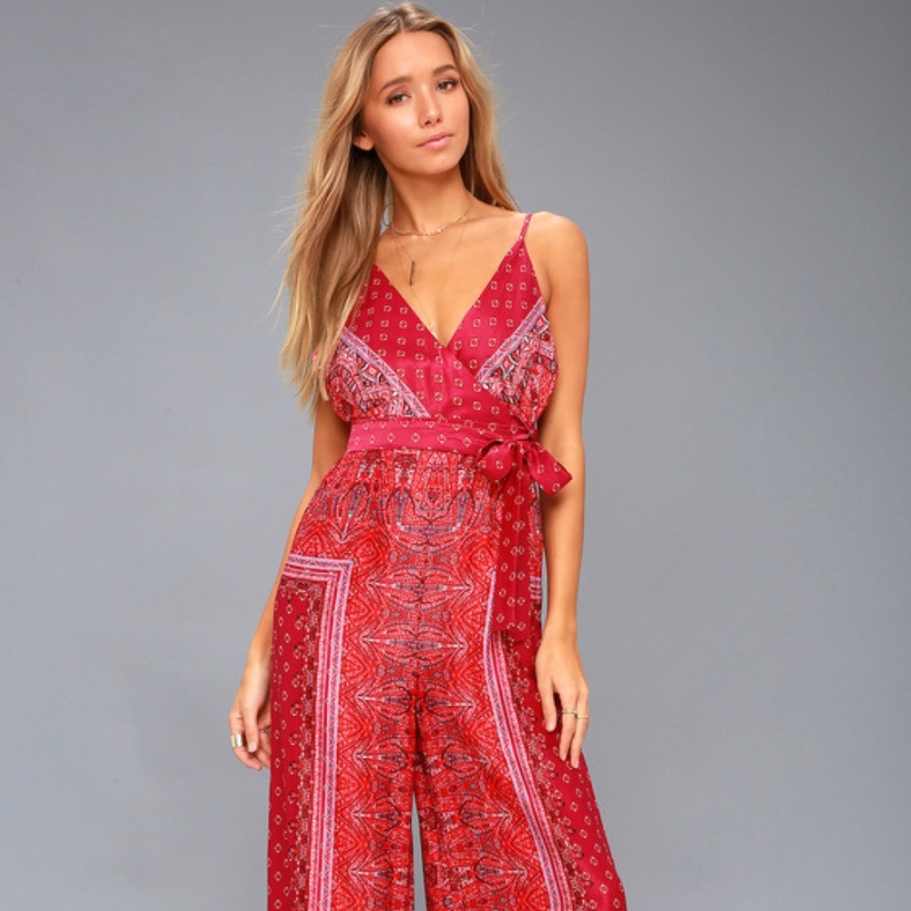 CABBAGE ROSE PINK MULTI PRINT JUMPSUIT